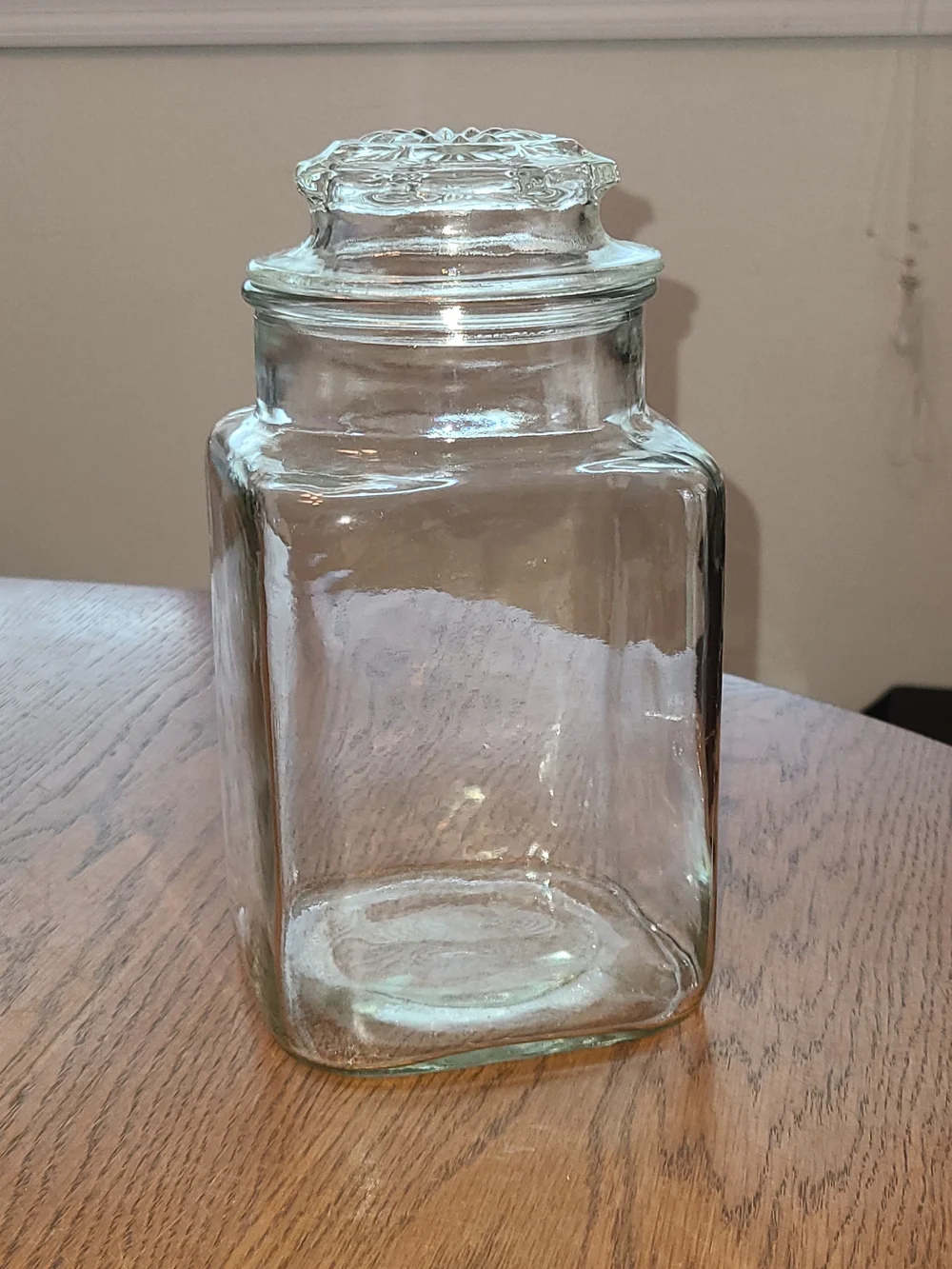 Anchor Hocking Clear Glass Square Pantry Jar with Decorative Lid